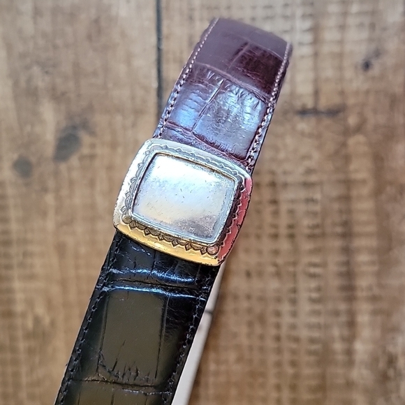 BRIGHTON Sz S small two tone Belt . 24 - 28" - Picture 5 of 5